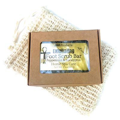 Exfoliating Foot Scrub Bar/ Peppermint and Eucalyptus/ With Exfoliating Cloth