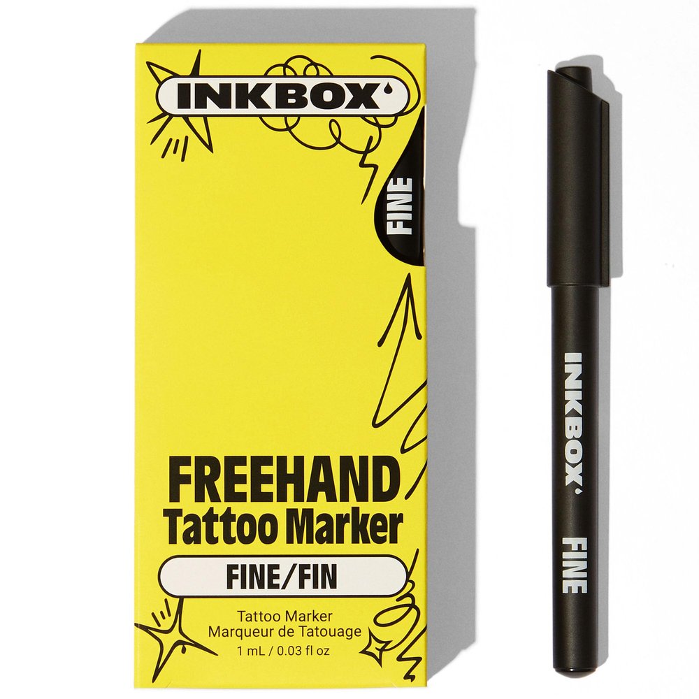 Inkbox Freehand Tattoo Marker  Fine Tip, Lasts up to 10 days, For All Skin Tones, Water-Resistant, Cruelty-Free & Vegan | Long-Lasting Temporary Tattoo Pen, All Artists Skill Levels -1 Count