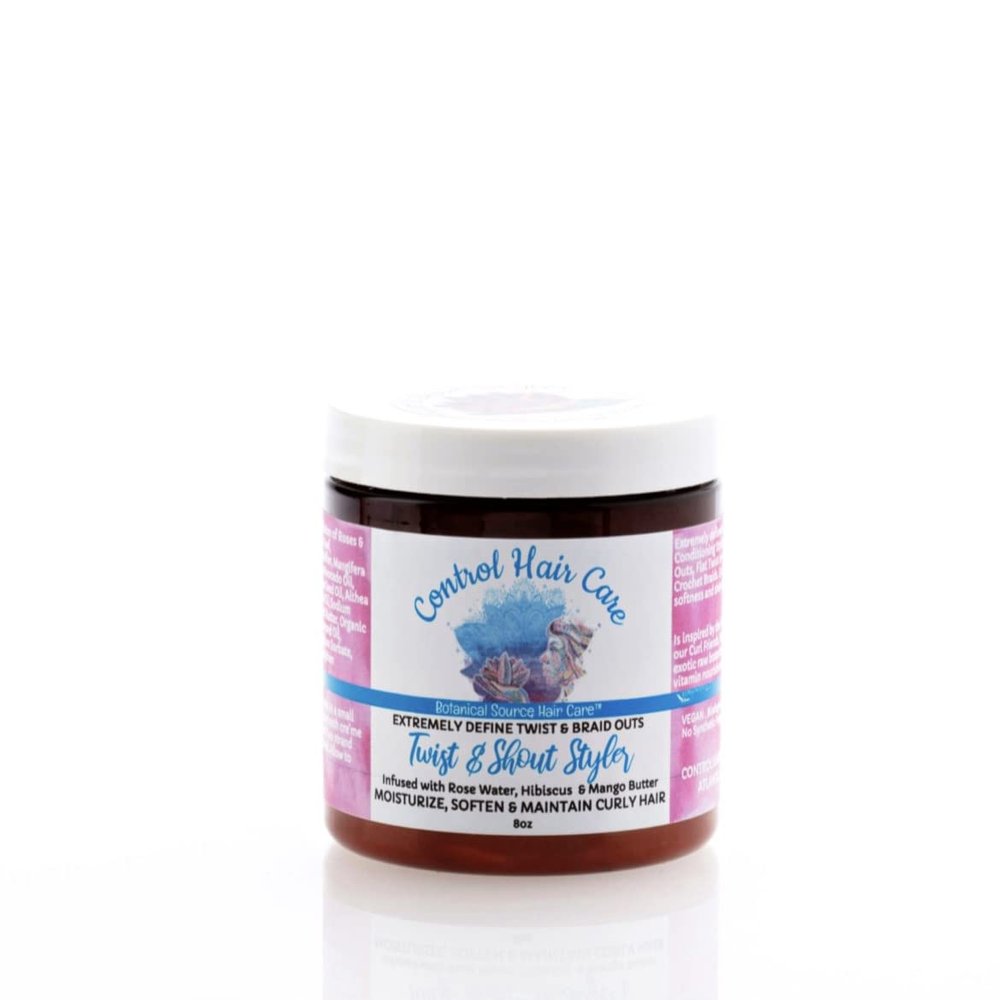 Control Hair Care Twist and Shout Styler, Dry Curly Hair, Low Porosity Hair, Twist Cream for Type 4 Hair, Course Hair, Thick Hair, Vegan Hair Product, 8oz
