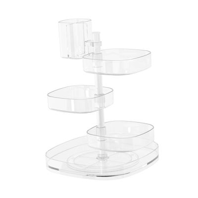 Box Rotating Storage Rack Makeup Cosmetics Carousel Cosmetic Holder Acrylic Skincare Organizer Cosmetic Containers Durable Cosmetics Container Household Pc To Rotate Drawer
