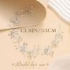 JAKAWIN Pearl Bride Wedding Hair Piece Silver Rhinestone Flower Bridal Hair Vine Accessories for Women (1 Silver) view 4