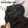 KooKaStyle Clip in Synthetic Hair Extensions Long Wavy 4PCS Thick Hairpieces Dark Brown 6# Fiber Double Weft Natural Hair Extensions 16 Inch for Women view 2