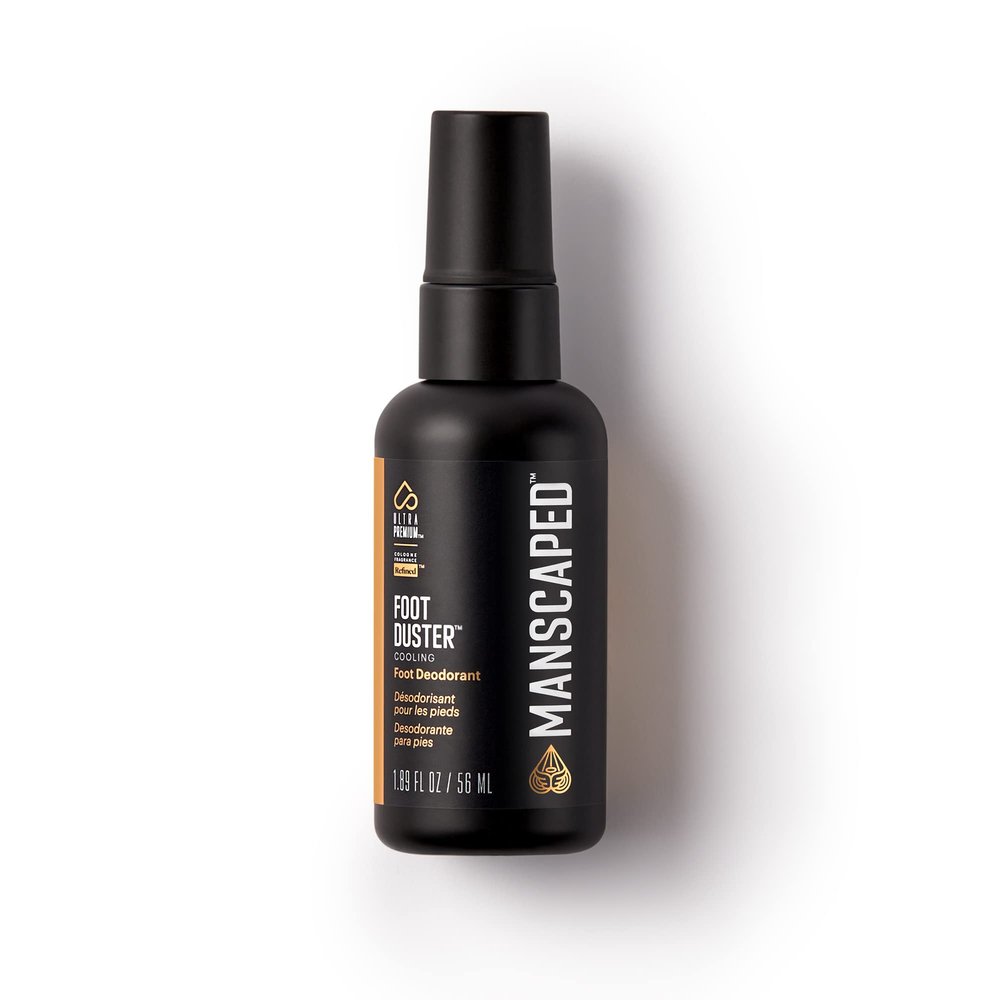 MANSCAPED The Foot Duster, Men's Cooling & Soothing Foot Deodorant Spray, Featuring Tea Tree, Coconut, Peppermint Oil, Refined Scent, 1.89 fl. oz.