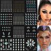 12 Sheets Self Adhesive Rhinestones for Makeup Eyes Face Jewels Gems Face Gems Stick on Rave Festival Accessories Costume For Women Bling Hair Rhinestone Stickers view 1
