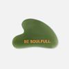 BE SOULFULL Gua Sha | Natural Face Massaging Stone for Firm and Glowing Skin | for Men & Women | 1 Unit (Jade Green) view 1