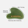 BE SOULFULL Gua Sha | Natural Face Massaging Stone for Firm and Glowing Skin | for Men & Women | 1 Unit (Jade Green) view 2
