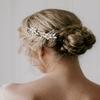 SWEETV 2Pcs Handmade Wedding Hair Pins,Flower Bridal Hair Pin-Beaded Wedding Hair Accessories for Brides, Silver view 3