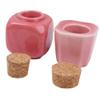 2pcs Porcelain Material Dappen Dish with Soft Wooden Cap Nail Art Acrylic Powder Nail Art Tools Porcelain Cup Porcelain Dappen Cup Nail Art Acrylic Liquid Powder Dappen Dish, Pink view 1