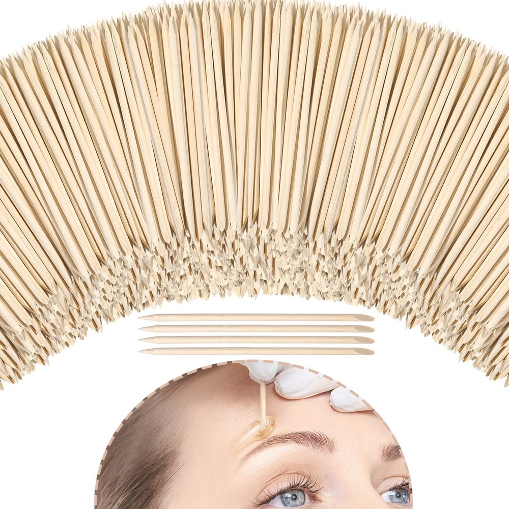 Demissle Hair Removal Waxing Sticks, 800 Pack Wooden Wax Applicator Sticks for Eyebrow, Lip, Nose, Facial Hair Waxing, Smooth Skin Use, Includes 8 Bags of 100 Pieces Each
