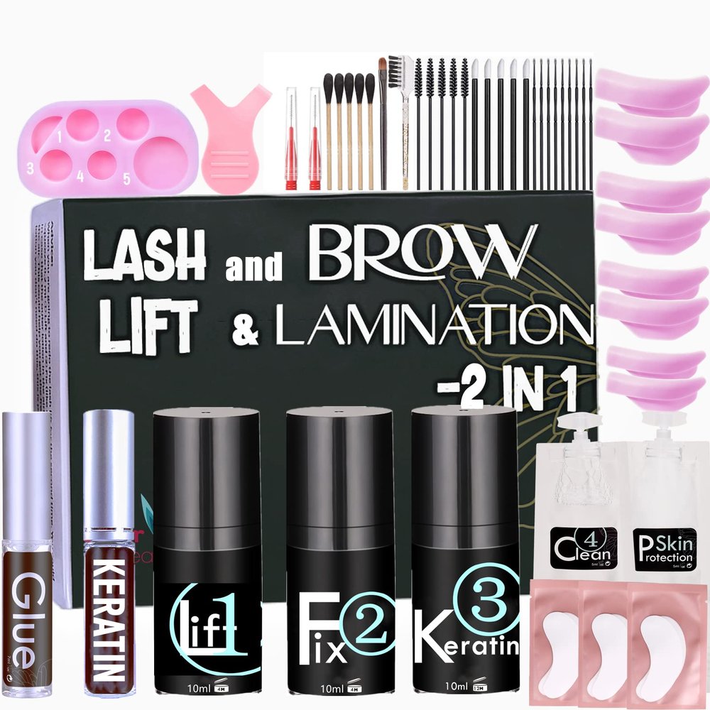 Lash Lift Brow Lamination Kit, Rapid Eyelash and Eyebrow Lifting, DIY Perming Lashes at Home Or Salon Usage Be Eye Voluminous for 6 Weeks About 15 Applications