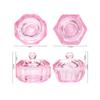 FOMIYES Glass Containers Nail Glass Cup 2Pcs Nail Art Acrylic Liquid Powder Dappen Dish Glass Crystal Manicure Cup with Lid Nail Art Mixing Accessory Glass Containers Glass Dishes view 2