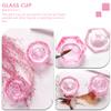 FOMIYES Glass Containers Nail Glass Cup 2Pcs Nail Art Acrylic Liquid Powder Dappen Dish Glass Crystal Manicure Cup with Lid Nail Art Mixing Accessory Glass Containers Glass Dishes view 3