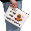 G2TUP Platypus Lover Gift Who Loves Platypus Makeup Bag Platypus Owner Cosmetic Bag Platypus Mom Gift Animal Lover Gift Zipper Travel Bag (Loves Platypus White Bag) view 2