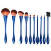 10 Pcs Makeup Brush Set Loose Powder Blush Brush Beauty Tool Goblet Style Makeup Brush Bristles Soft and Slender Contouring Brush Beauty Brush Eyebrow Comb Set (Blue + Orange Bottom Brown Head + opp Packaging) view 1