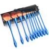 10 Pcs Makeup Brush Set Loose Powder Blush Brush Beauty Tool Goblet Style Makeup Brush Bristles Soft and Slender Contouring Brush Beauty Brush Eyebrow Comb Set (Blue + Orange Bottom Brown Head + opp Packaging) view 3