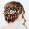 inSowni 36 Pack Gold Flower Leaf Bridal Wedding Hair Side Combs+U-shaped Flower Hair Pins+Spiral Rhinestone Clips Barrettes Hair Pieces Headpieces Accessories for Brides Bridesmaids Women Girls view 2