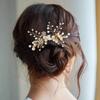 inSowni 36 Pack Gold Flower Leaf Bridal Wedding Hair Side Combs+U-shaped Flower Hair Pins+Spiral Rhinestone Clips Barrettes Hair Pieces Headpieces Accessories for Brides Bridesmaids Women Girls view 3
