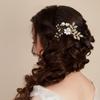 inSowni 36 Pack Gold Flower Leaf Bridal Wedding Hair Side Combs+U-shaped Flower Hair Pins+Spiral Rhinestone Clips Barrettes Hair Pieces Headpieces Accessories for Brides Bridesmaids Women Girls view 4