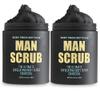 Body Prescriptions Mens Exfoliating Body Scrub  Ultimate Skin Cleansing Wash in Jar with Twist-Top Lid, For All Skin Types, 21 Ounce (Pack of 2), Charcoal view 1