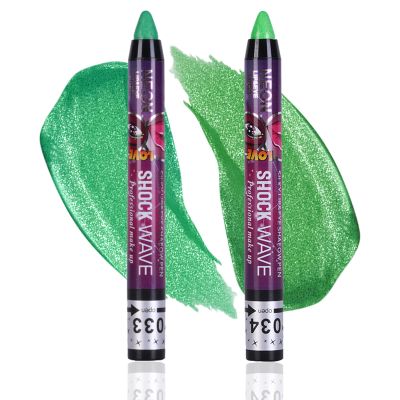 MEICOLY 2Pcs Green Eyeshadow Stick for Christmas Makeup,Stocking Stuffers for Women,Metallic Shimmer Green Eye Shadow,Bright Rotating Glitter Eyeshadow for Halloween Wicked Witch Elphaba Makeup