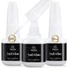Beetles Super Strong Nail Glue for Press on Nails: 10ML 3Pcs Brush on Glue for Acrylic Nails, Nail Tips Quick Dry No Uv Light Needed view 1