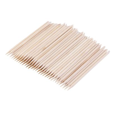 100pcs Orange Wood Stick for Nails Wood Cuticle Pusher Wood Cuticle Stick Orange Wood Stick Cutile