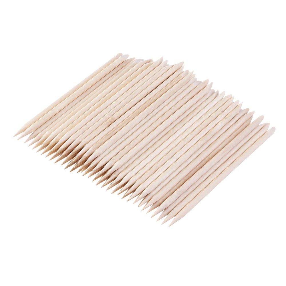 100pcs Orange Wood Stick for Nails Wood Cuticle Pusher Wood Cuticle Stick Orange Wood Stick Cutile