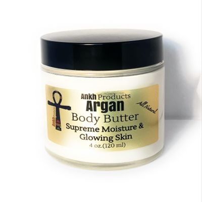Argan Body Butter, Supreme moisturizer, silky glowing skin, (4oz.), Nutrient rich with vitamins and minerals