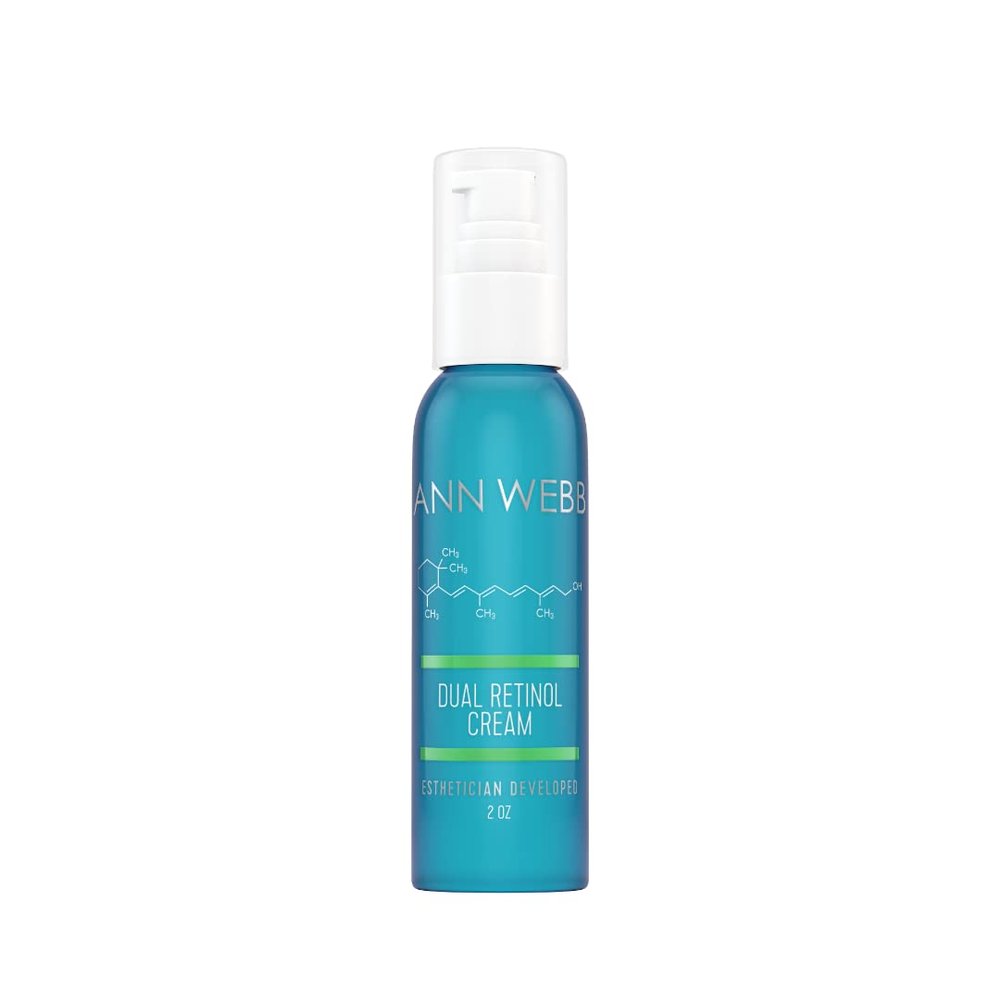 Ann Webb Dual Retinol Cream - All Natural Night Moisturizer w/Time Release Retinol Gentle & Powerful Exfoliator, Anti-Aging, Anti-Wrinkle, Smoothing Fine Lines & Brightening Night Cream. 2oz