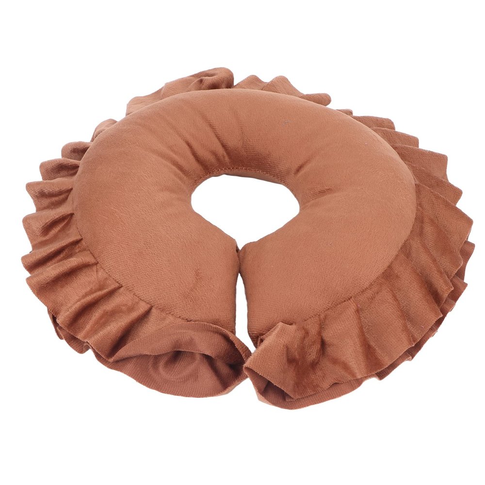 Beauty Salon Face Pillow, Skin Friendly 360 Breathable Table Bed Face Pillow for Massage Traveling(Brown)