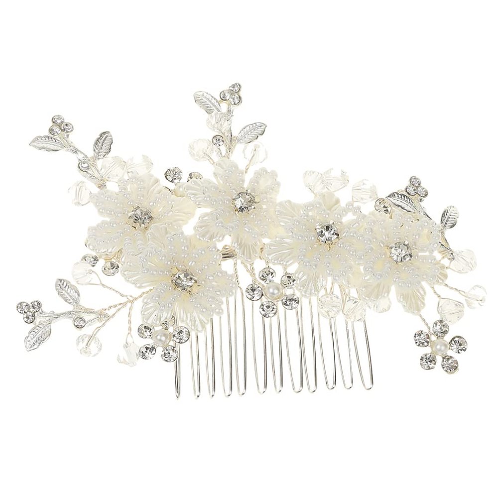 Beaupretty Elegant Bridal Hair Comb Flower and Accents Accessory for Weddings Engagements and Special Occasions for Brides and Bridesmaids