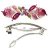 Set of 2 JCGY Metal Barrettes Hand Painted Ribbon Bow Barrettes YY86800-3-2purplePink view 3