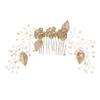 Beaupretty Elegant Bridal Hair Comb Leaf Design and Accents Wedding Hair Accessory for Brides Lightweight and Comfortable for All-day Wear view 1