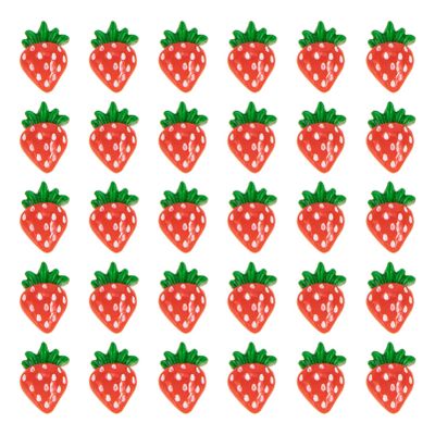 FRCOLOR 30Pcs Mini Strawberry Nail Charms 3D Fruit Nail Art Decorations Flatback Rhinestones for DIY Manicure Pedicure and Crafting