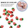 FRCOLOR 30Pcs Mini Strawberry Nail Charms 3D Fruit Nail Art Decorations Flatback Rhinestones for DIY Manicure Pedicure and Crafting view 2