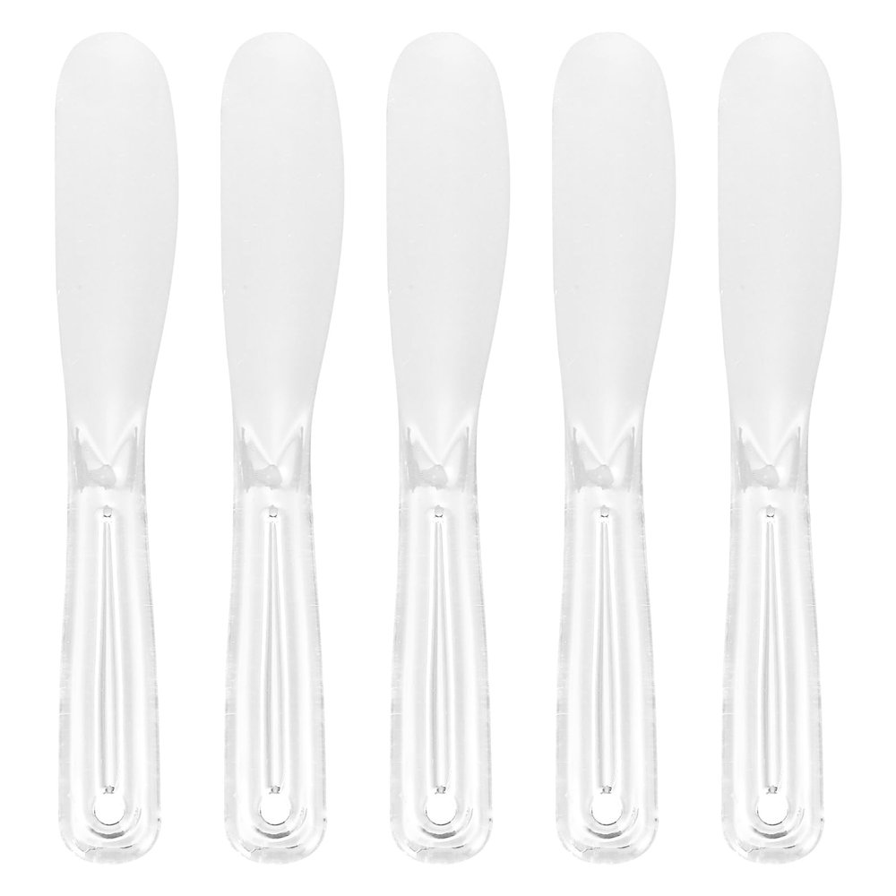 5pcs Face Beauty Scoop Cosmetic Mask Mixing Spoon Skincare Spatula for Eye Cream Application Facial Masks Creams Transparent Design