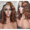 13x4 HD Transparent Lace Front Wig Body Wave Short Bob Highlight #1B/30 Natural Wave Brazilian Virgin Hair Human Hair Baby Hair 150% Density Glueless Pre-Plucked Natural Hairline For Women 14 Inch view 4