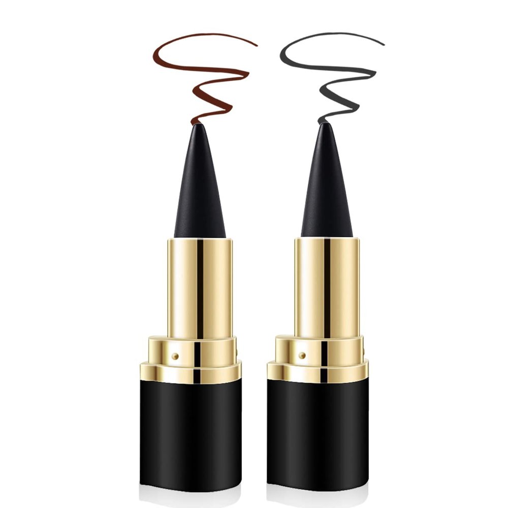 Aaiffey 2 Colors Gel Eyeliner Set, Quick-Dry Cream Eye Liner Stick - Long-Lasting, Waterproof, Matte Black & Brown