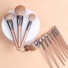 12 Pieces Makeup Brush Set Plastic Handle Premium Professional Loose Powder Brush Cosmetics Brushes Kit Soft Fiber Hair Pink Envelope Bag Available For Beginners (12 sets of brushes + pink sling bag) view 3