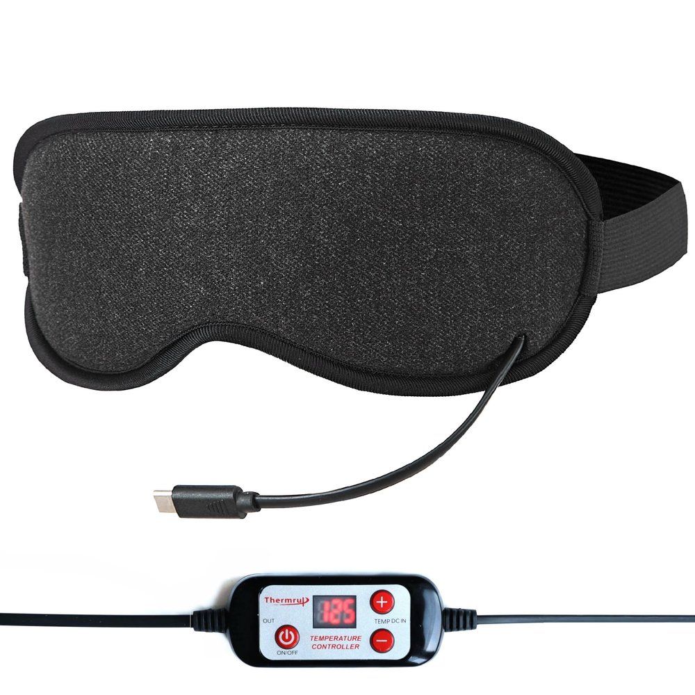 Heated Eye Mask, USB Eye Mask for Dry Eyes with Temperatur 105F 115F 125F, far Infrared Therapy