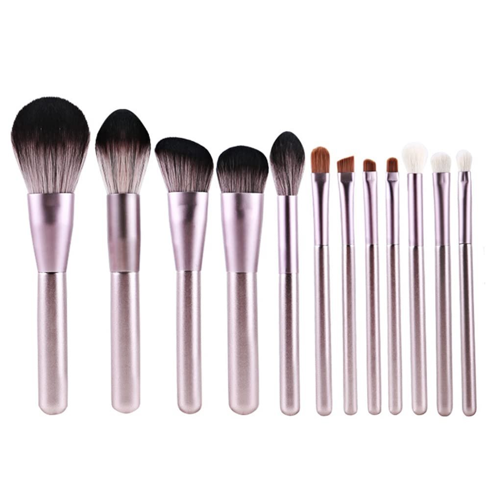 12 pcs Makeup Brush Set Professional Wooden Handle Makeup Eyeshadow Brush Set Brush Loose Powder Brush Blush Brush Portable Makeup Brush Beginner Beauty Tools Beauty Supplies (12 sets of brushes + opp packaging)