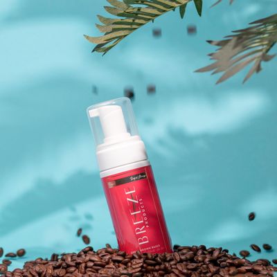 Self Tanner Professional Rapid Mousse Caffe Brown with applicator mitt Breeze Products