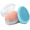 2 PCS Soft Silicone Face Cleansing Massaging Scrubber Brush with Storage Case view 2