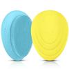2pcs Silicone Facial Cleansing Soft Massaging Brush Face Massager & Storage Case, Yellow Blue view 1