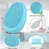 2pcs Silicone Facial Cleansing Soft Massaging Brush Face Massager & Storage Case, Yellow Blue view 3