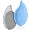 2 PCS Soft Silicone Face Cleansing Massaging Scrubber Brush with Storage Case, Grey & Blue view 1