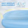 2 PCS Soft Silicone Face Cleansing Massaging Scrubber Brush with Storage Case, Grey & Blue view 4