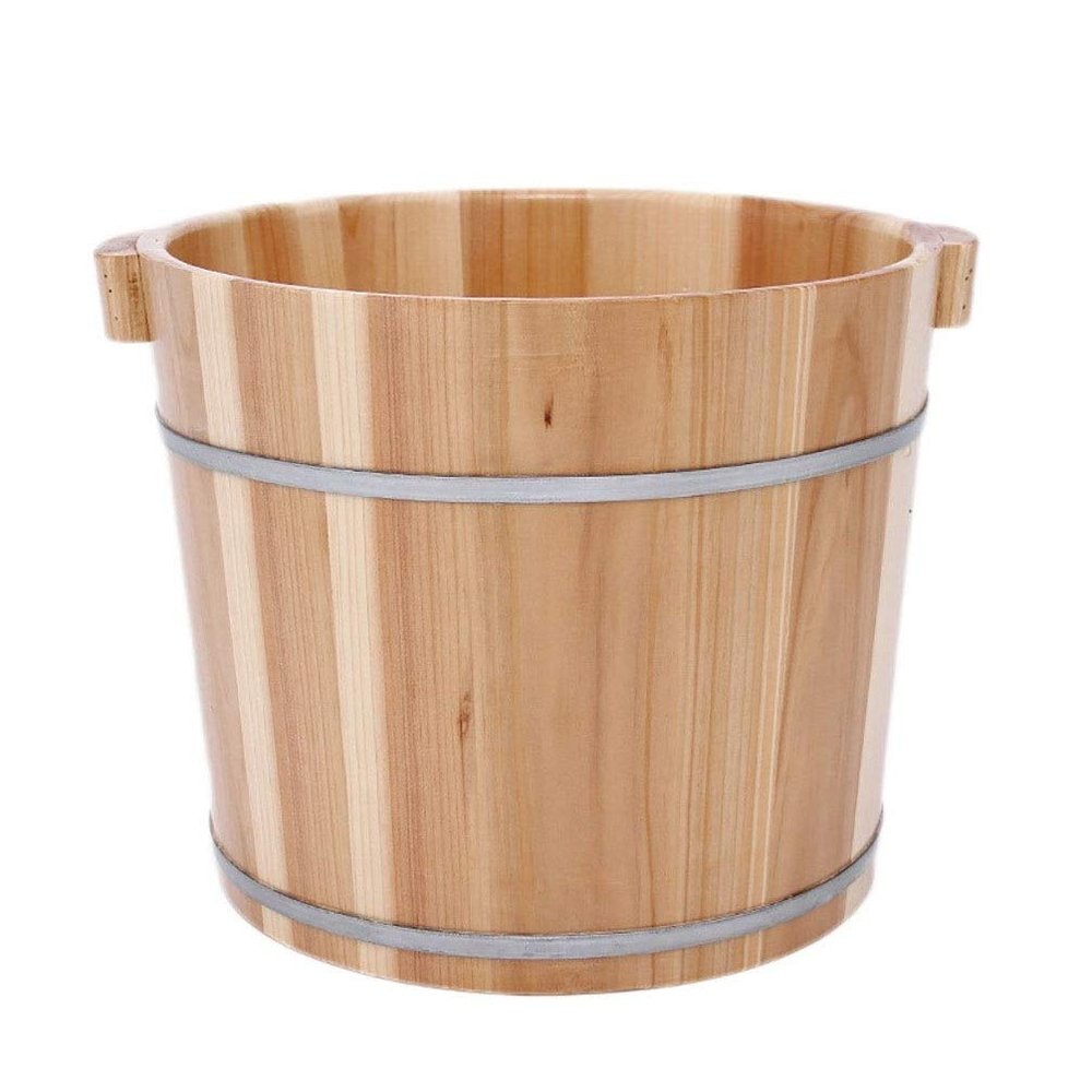NUBAOzy Foot Tub Wooden Foot Basin Foot Bath Household Wash Basin, Fumigation Wash Foot Solid Wood,Pedicure Basin,Wood Foot Bath Foot Bath Barrel Foot Bath Wooden Bucket Foot Spa Household Wash Ba