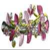 JCGY Crystal Metal Barrette Sprig of Leaves and Flower Barrette YY86800-8rosePink view 1