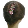 JCGY Crystal Metal Barrette Sprig of Leaves and Flower Barrette YY86800-8rosePink view 3